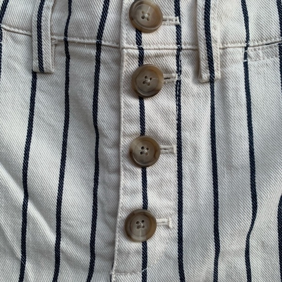 Madwell Cream/Black Canvas Buttoned shorts 26 - Picture 2 of 9